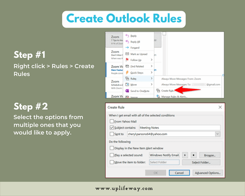 Create outlook rules