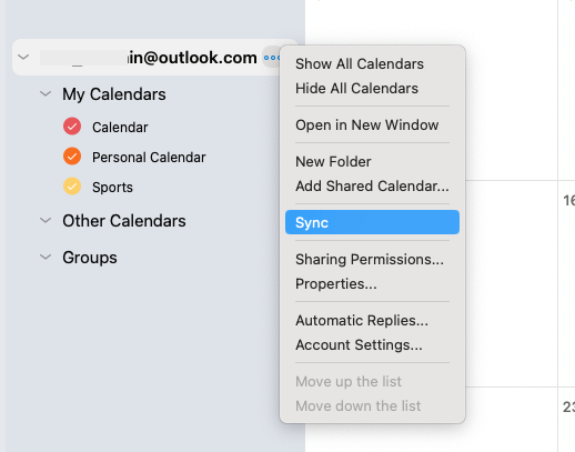 Synchronization issue can end up a shared calendar outlook not showing up