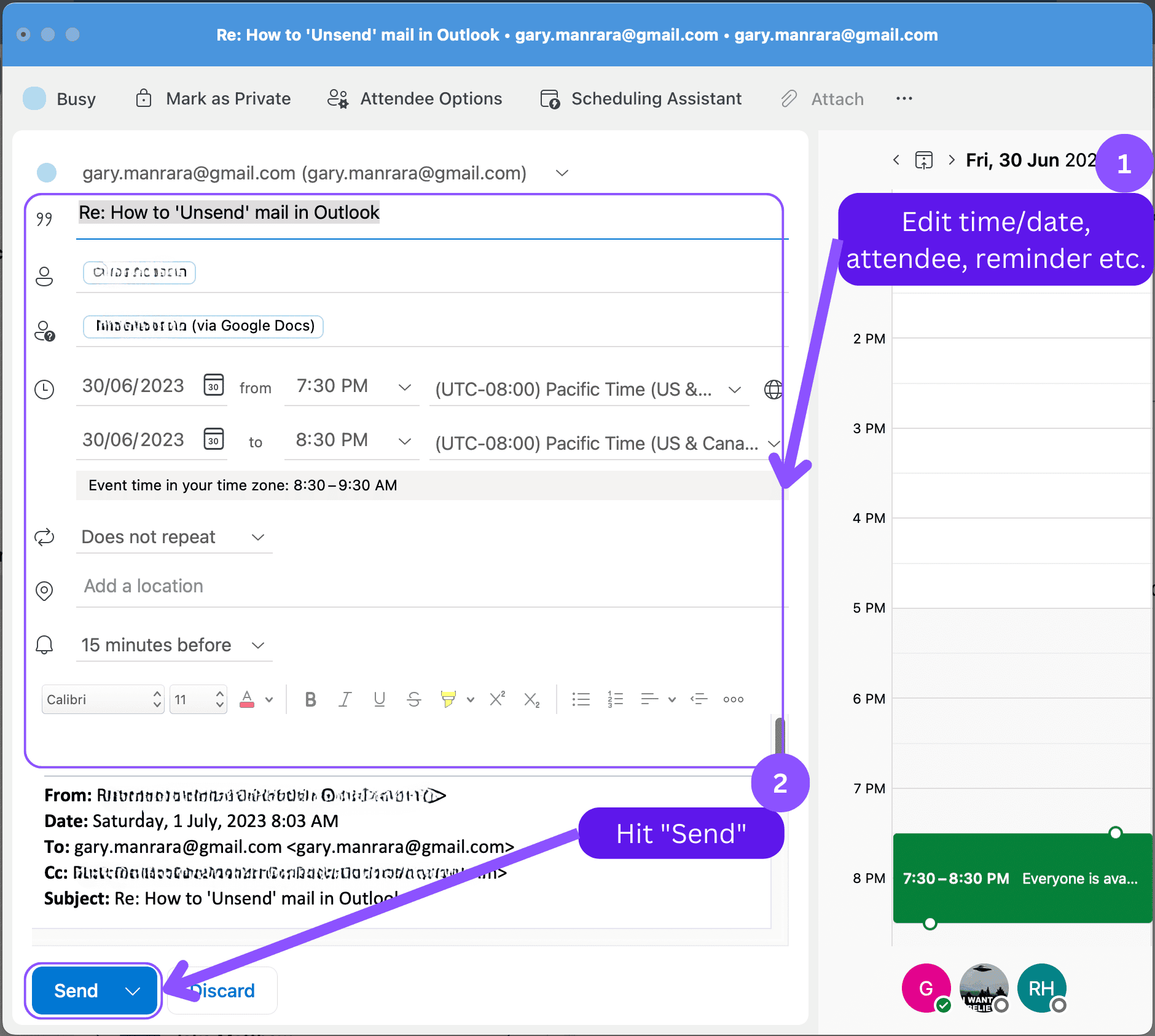 reply with meeting invite outlook mac