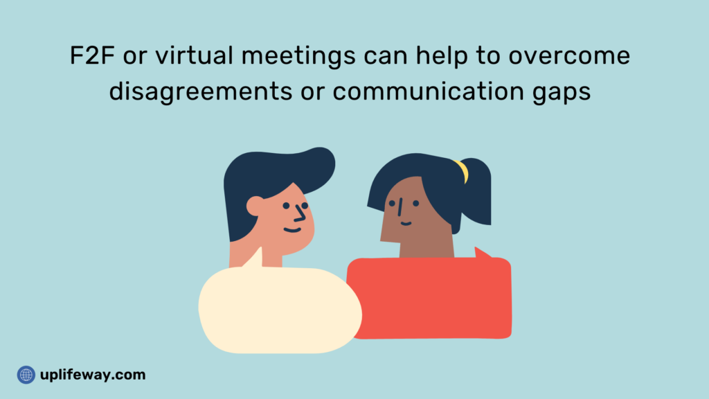 Reply to email with a meeting invite to solve any issues or misunderstandings by having direct conversations
