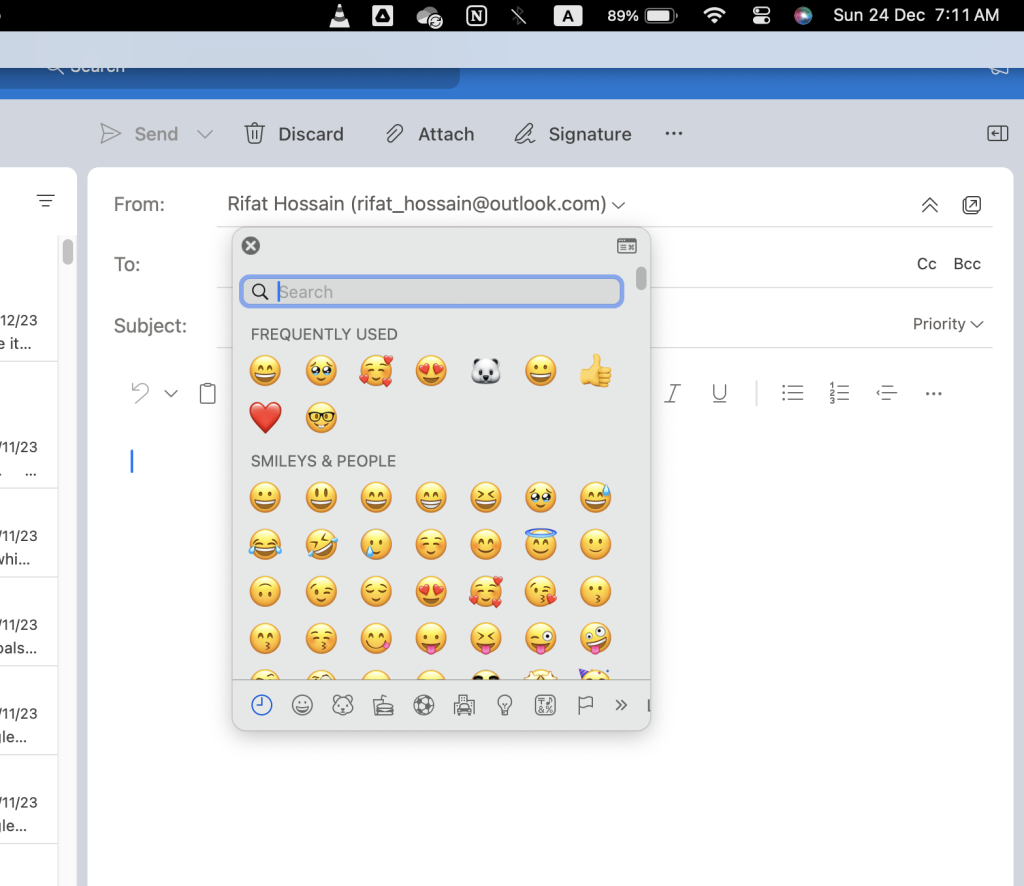Select & Insert Your Emoji into your Outlook email